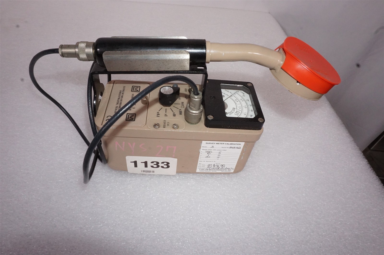 Ludlum Model 3 with 44-9 Alpha-Beta-Gamma Detector, Calibrated Dec 2025