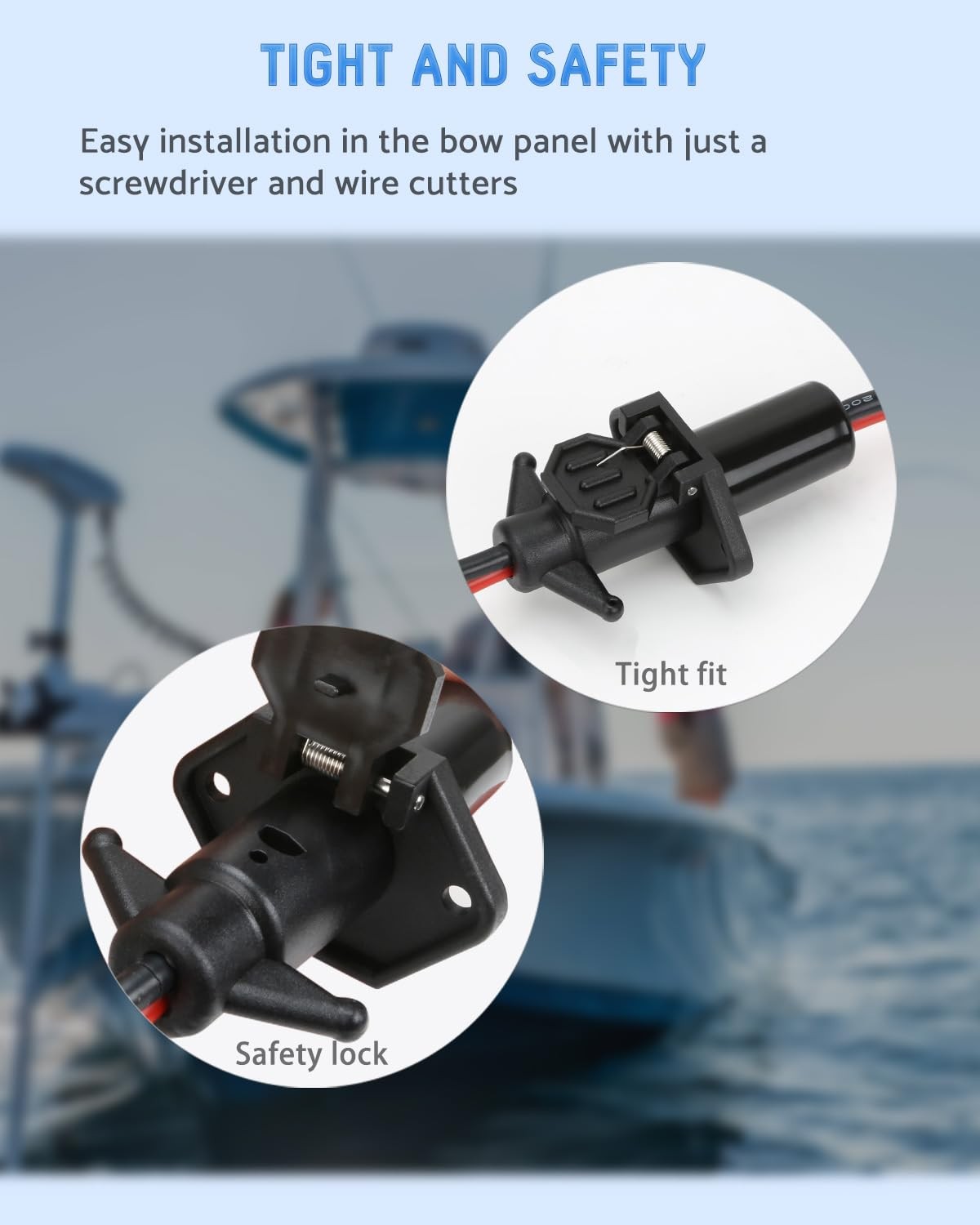 Trolling Motor Plug,Trolling Plug and Receptacle 12v for Minn Small
