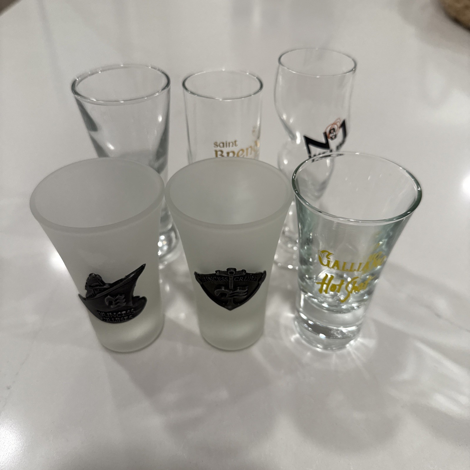 Lot Of 6 Mixed Shot Glasses