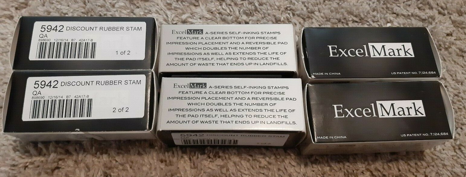6 ExcelMark A-17 Self-Inking Stamp QA 100 101 102 FREE SHIPPING ! Double sided