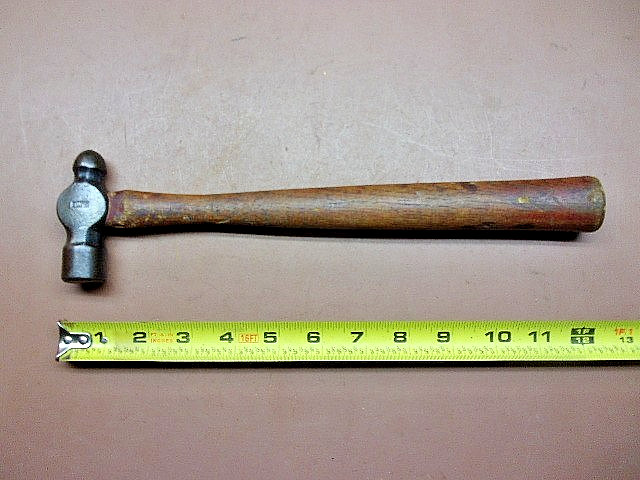 Early PLUMB Ball Peen Pein Hammer w/12 1/2" Thin Wooden Handle 11.7 Oz. VGC LQQK