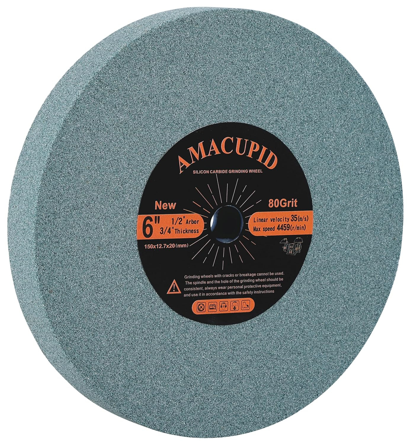 Bench Grinding Wheel 6 Inch, Green Silicon Carbide Abrasive. for Sharpening Carb