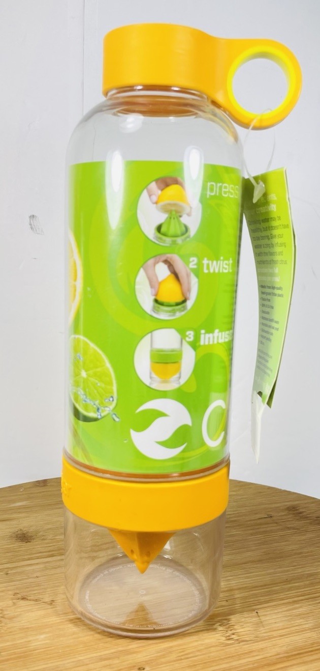 Citrus Zinger 28 Oz Water Bottle Infuser Orange And Yellow BPA EA Free New NWT