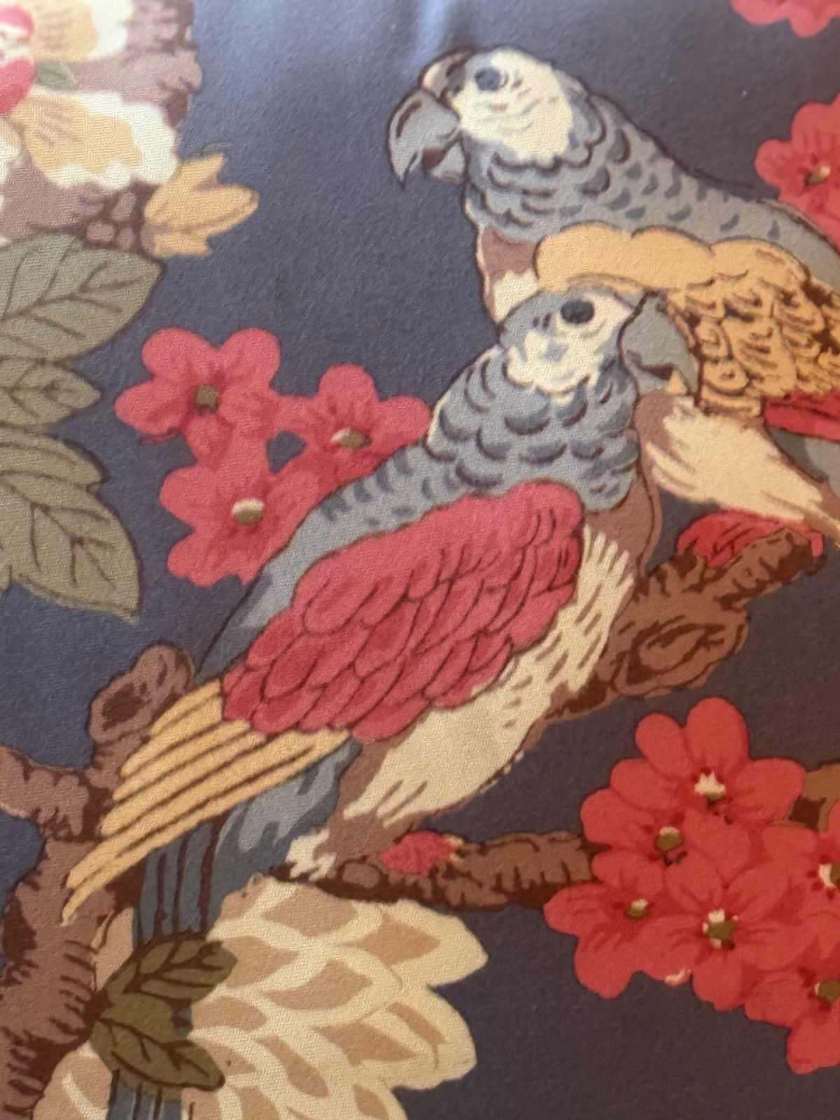 2 Pottery Barn Rockbird Indigo Pillow Colorful Birds & Florals 20”X20”