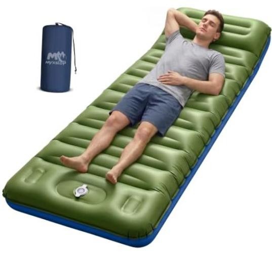 Camping Sleeping Pad, Thick 5 Inch Camping Mat with Pillow Built-in Foot Pump