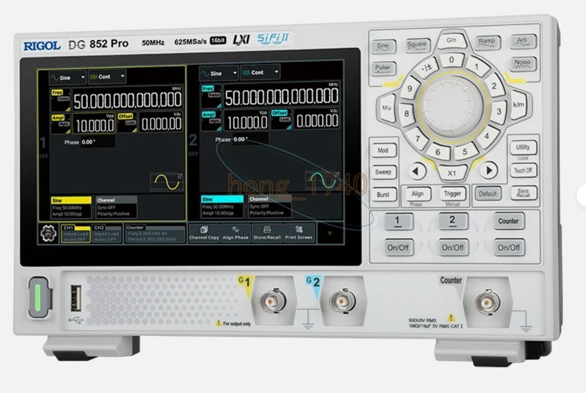 7'' Touch Screen RIGOL DG852 Pro 50MHz Dual Channel Arbitrary Waveform Generator