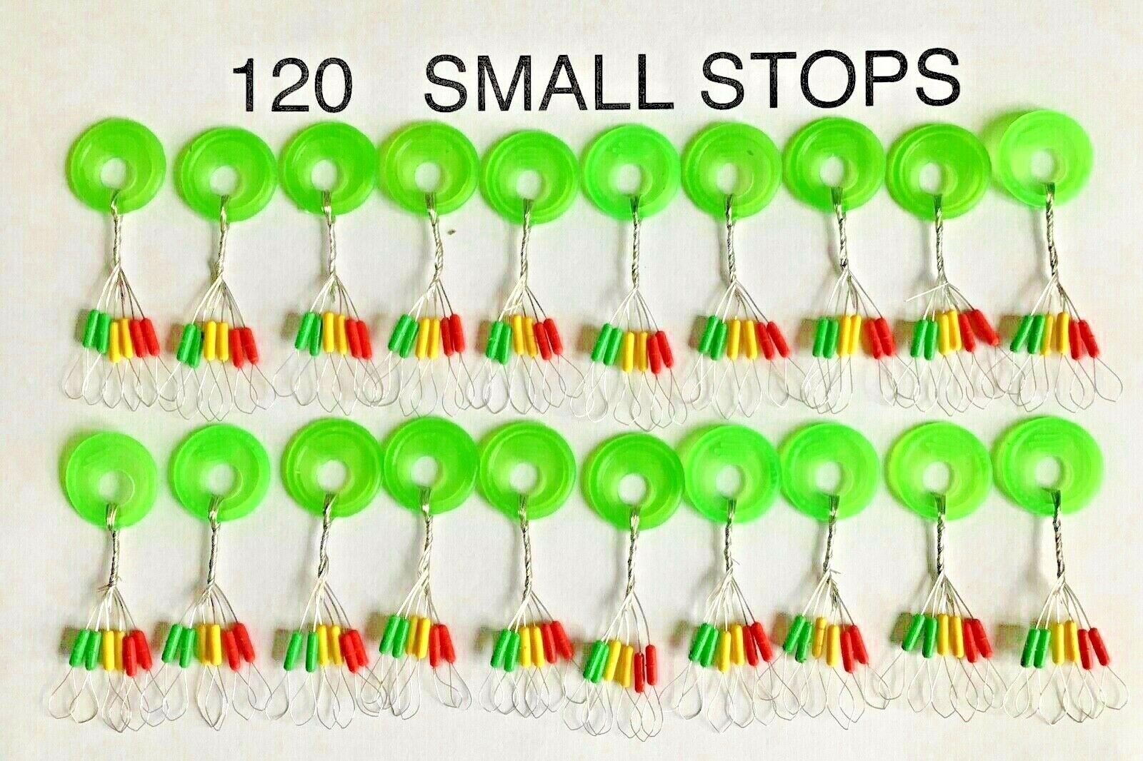 120 Fishing small colored cylinder shaped Rubber Float Bobber Stops Pitch Sinker