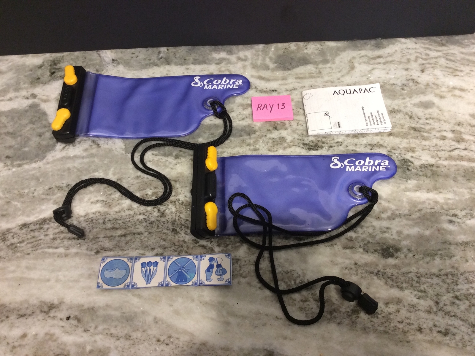 2 Smart Phone Bag Aquapac Aquasac Phone Case Blue Two Way Radio 4”X 8” FREE SHIP