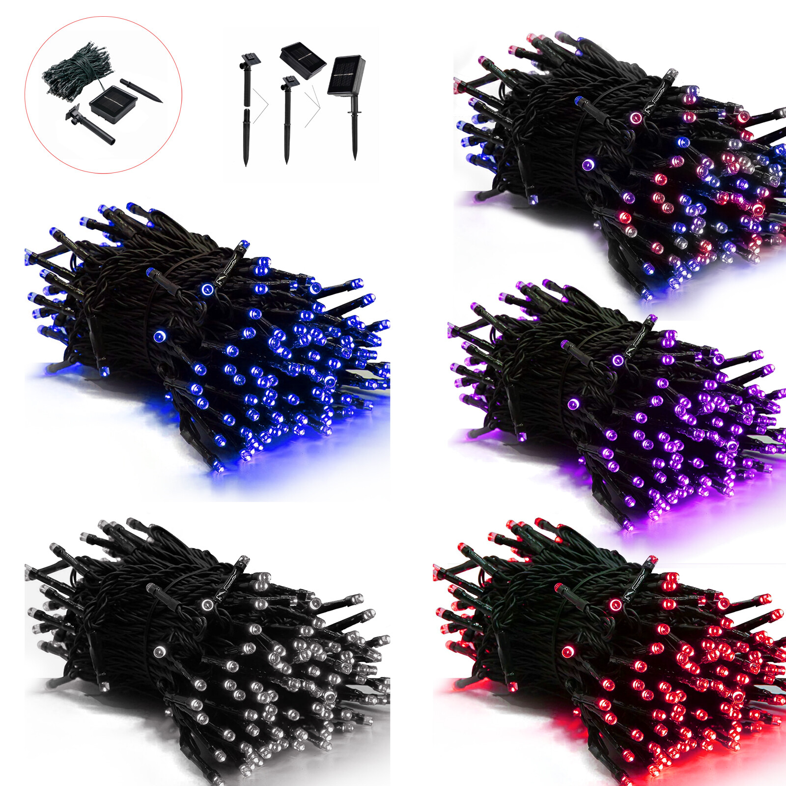 50 LED String Light Garden Path Yard Decor Lamp Outdoor Waterproof Solar Powered