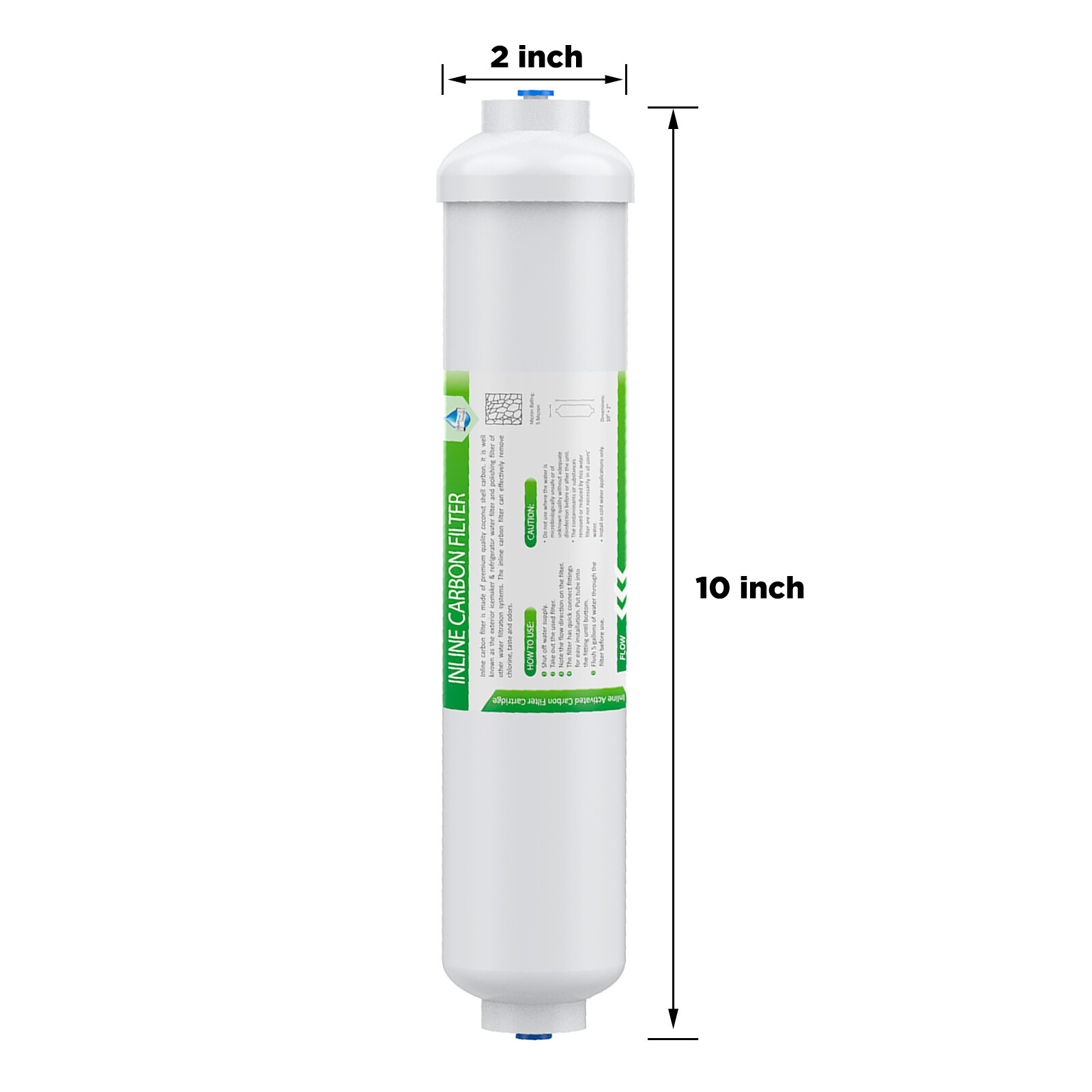 3 Pack Post Carbon Inline Water Filter Quick Connect 1/4" QC Fridge Ice-maker