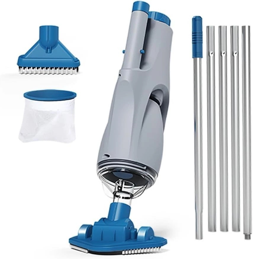 Portable Pool Vacuum for Above Ground Pools, 60min Runtime