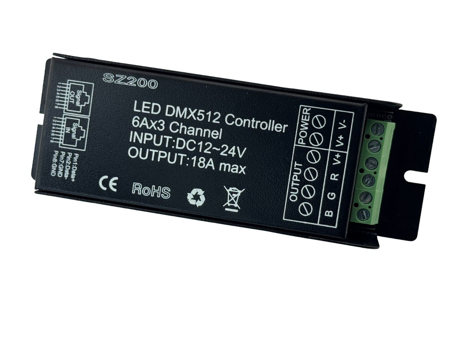 Rebaydo Controller DMX512 12 Volt 6 Amp 3 Channel Common Anode