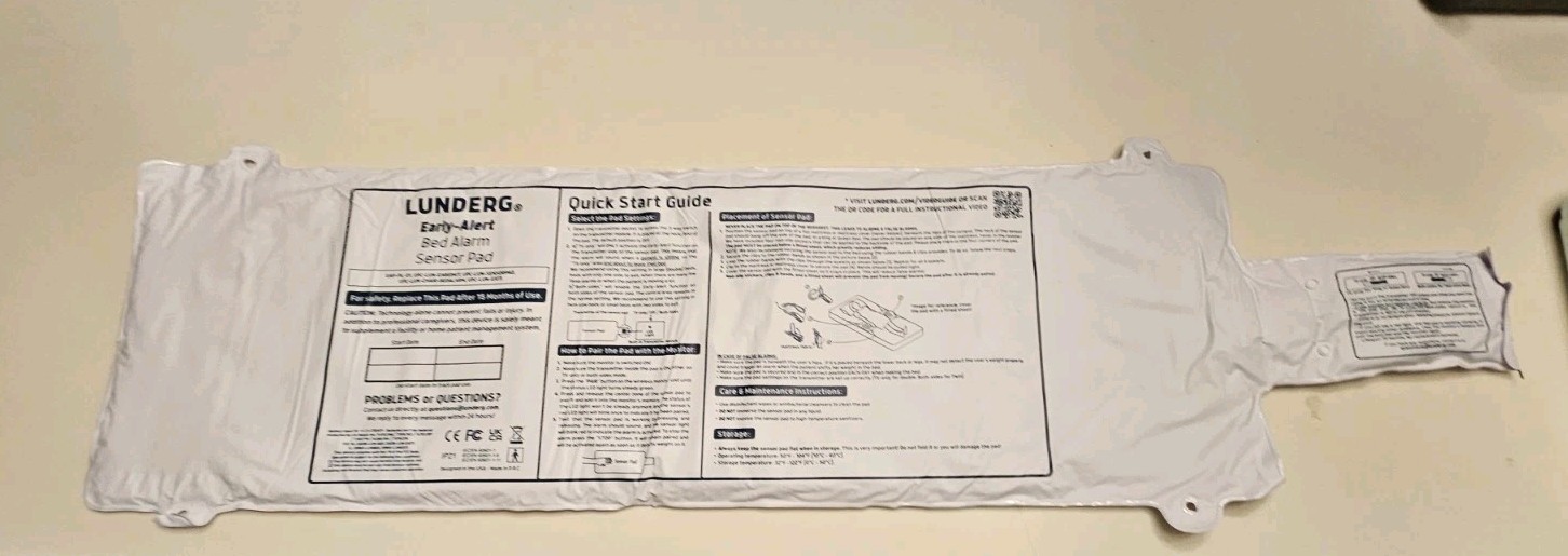 For Parts - Lunderg Early Alert Bed Alarm System Alarm Pad W/ Sensor