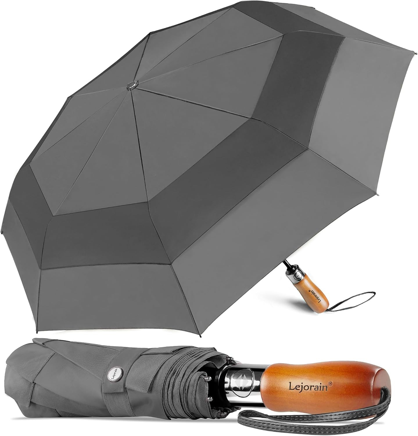 Large Folding Golf Umbrella - Compact Mens Umbrellas Travel Rain