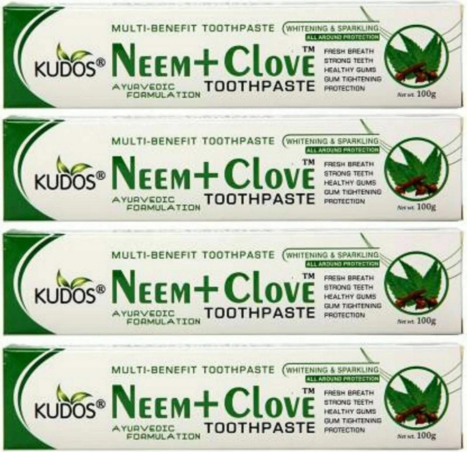 KUDOS AYURVEDA Neem Clove Toothpaste,100 g-(Pack of 5) Free Shipping Worldwide