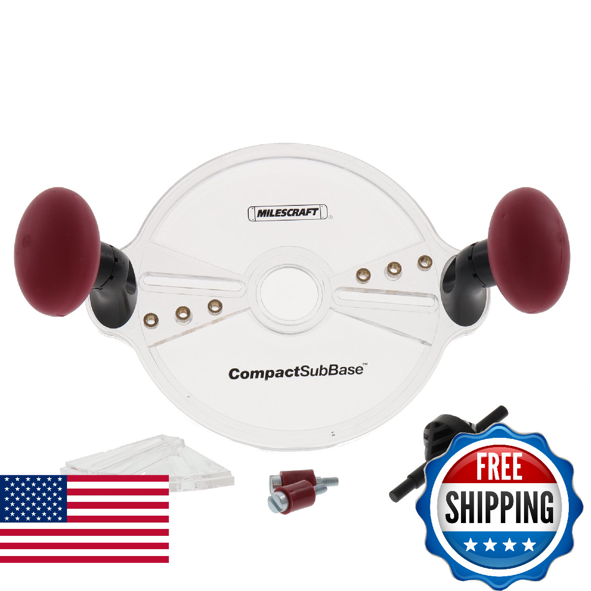Milescraft 1225 CompactSubBase Adjustable Universal Router Base Plate with Rot