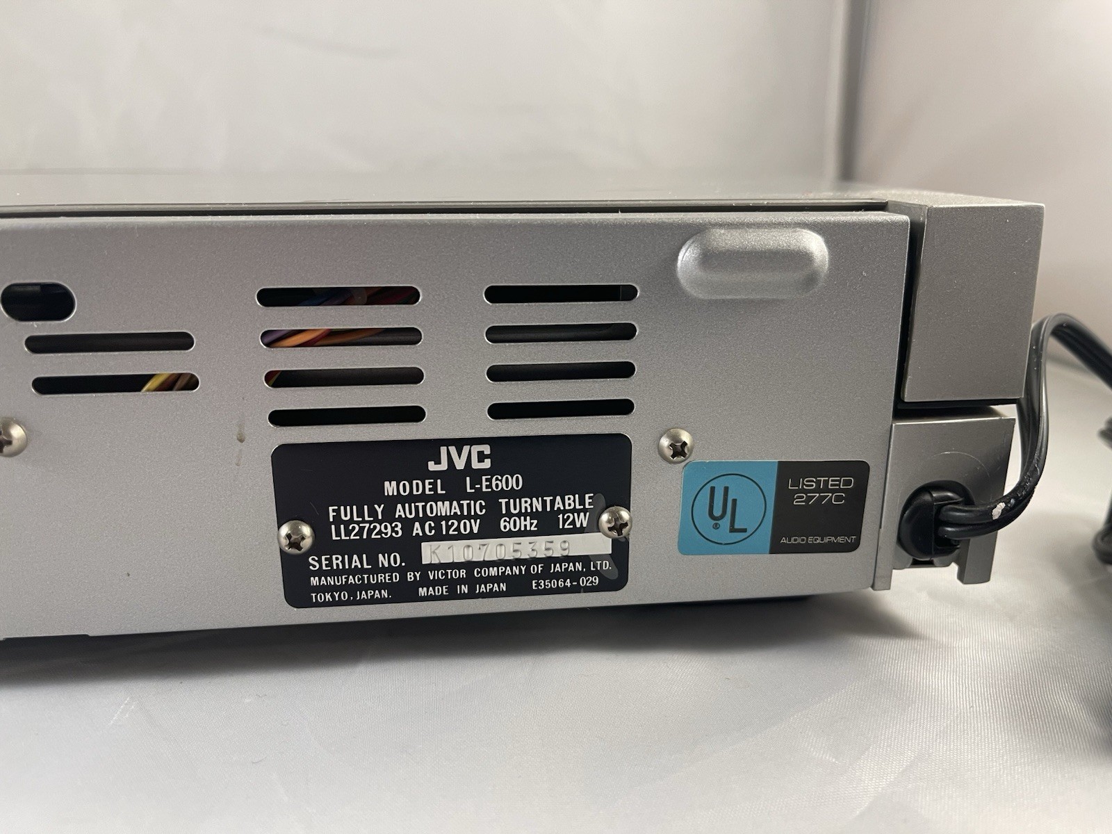 JVC L-E600 Fully Automatic Turntable - New Belt