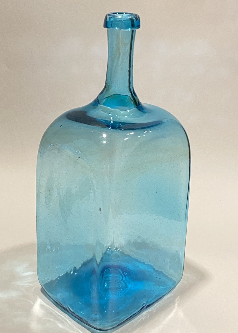 Vintage Handblown Blue Bottle Decanter