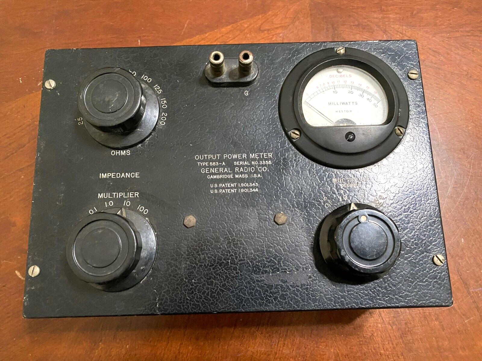 General Radio Output Power Meter 583-A Wood Chassis Tube Radio Test Equipment