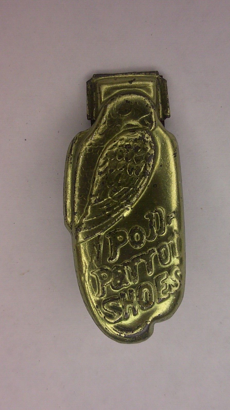 vintage Poll Parrot shoes advertising childs green clicker toy works        Z121