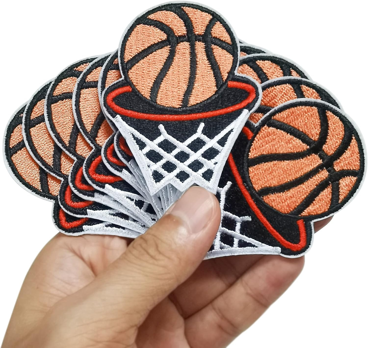 2“X2.6 12Pcs Slam Dunk Basketball Sport Basket Iron on Sew on Cloth Embroidered