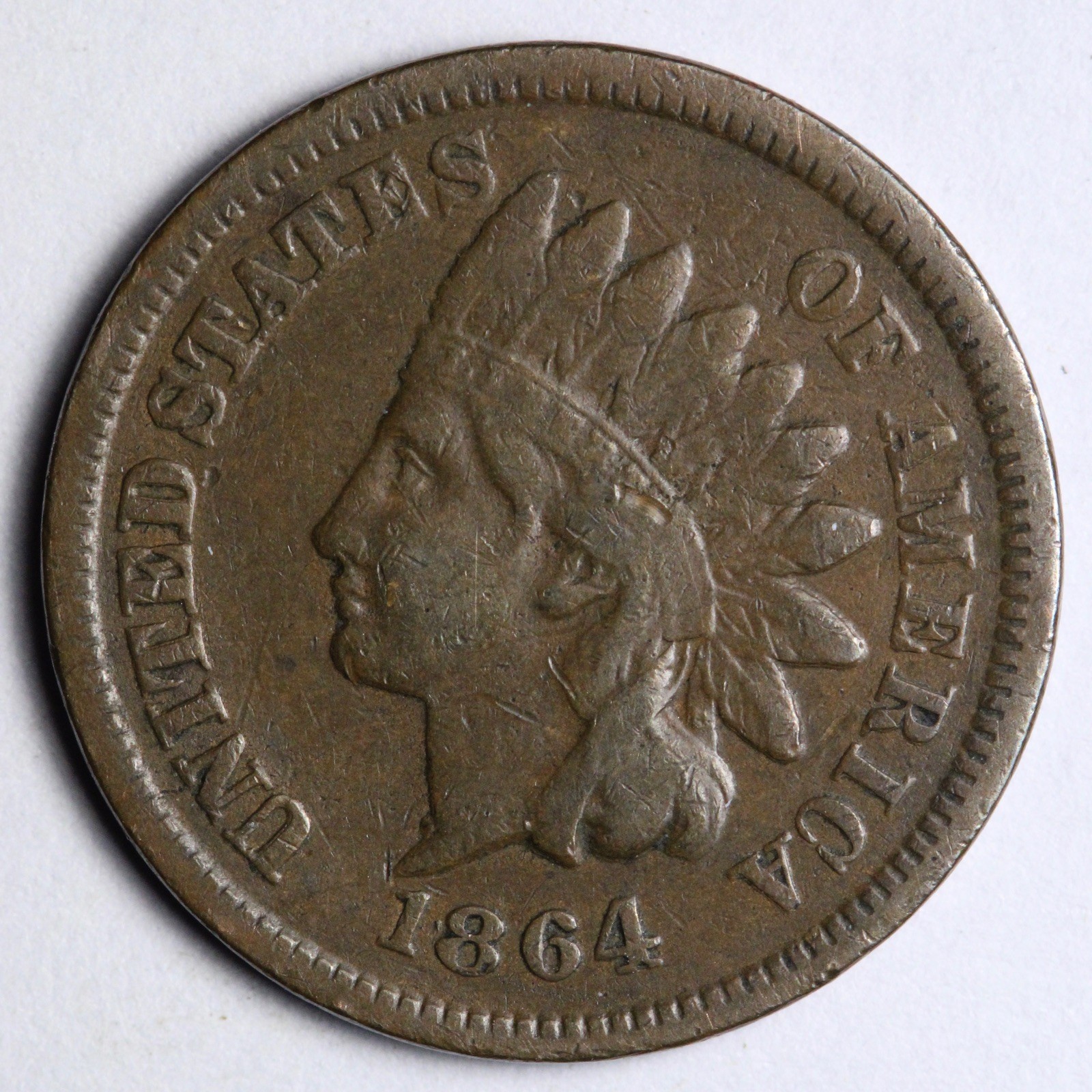 1864 L Indian Head Cent Penny VF E149 GKTCKH