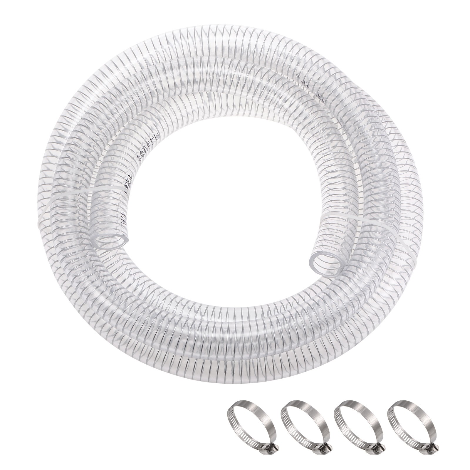 Steel Wire Reinforced PVC Tubing 63/64" ID x 9.8ft Chemical Resistant Tubing