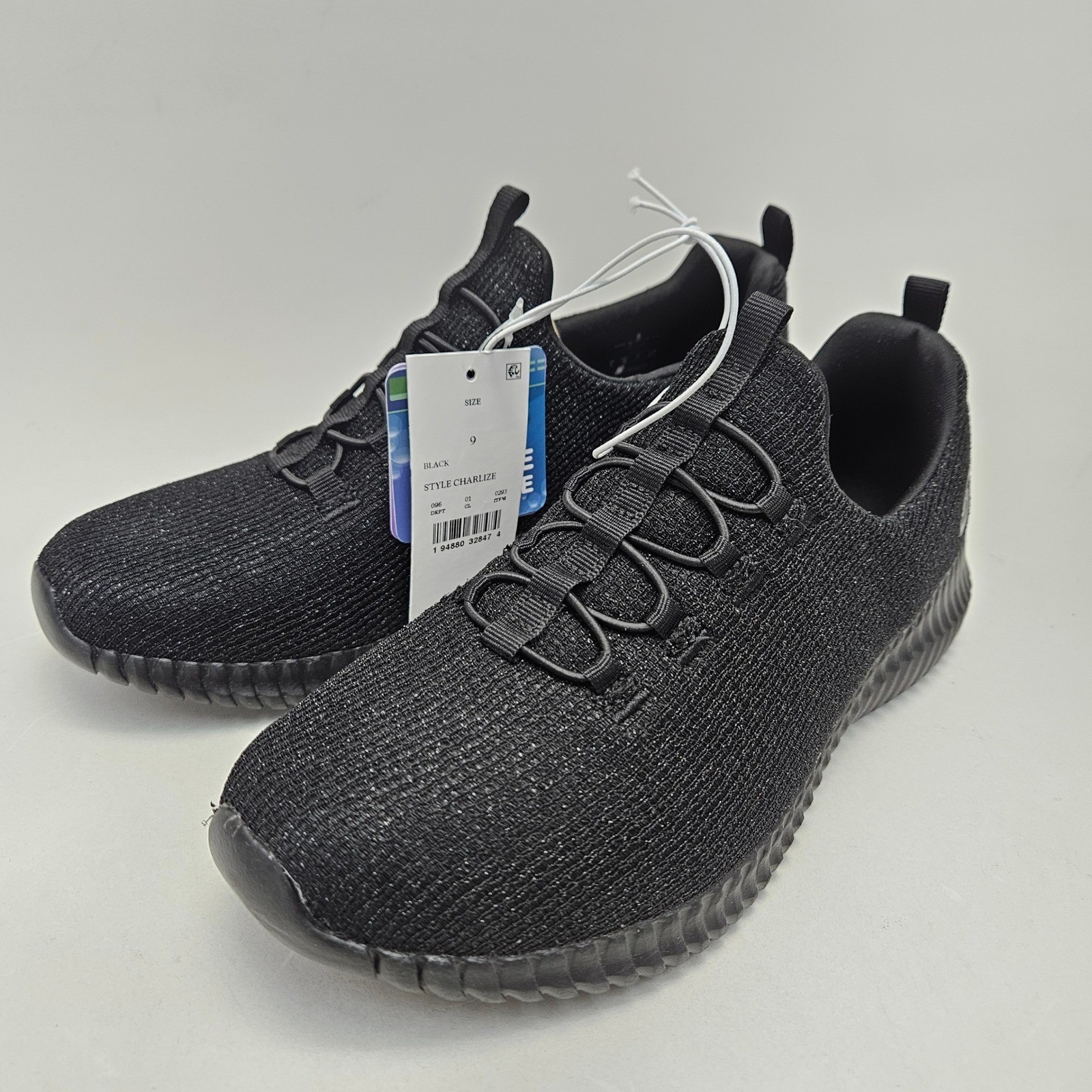 S Sport by Skechers Charlize Womens Black Slip On Knit Sneakers Size 9 NEW