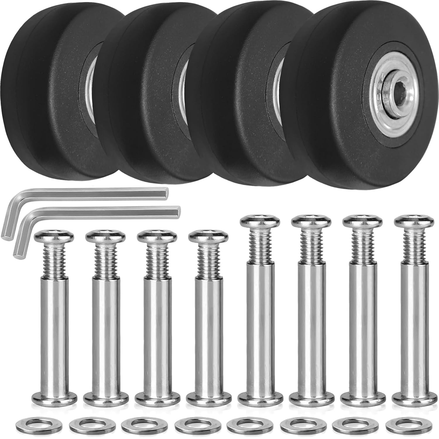 50mm Luggage Replacement Wheels Rubber Mute Swivel Casters 4 Pack
