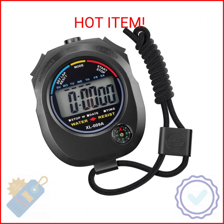 KingL Digital Stopwatch Timer - Interval Timer with Large Display.