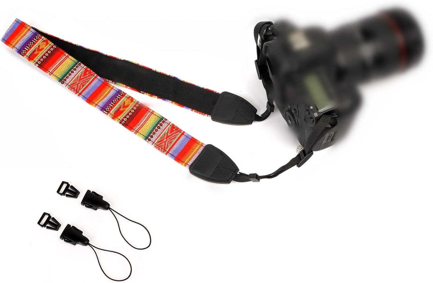 Camera Strap Canvas Rainbow Shoulder Strap with Quick Release Buckles |