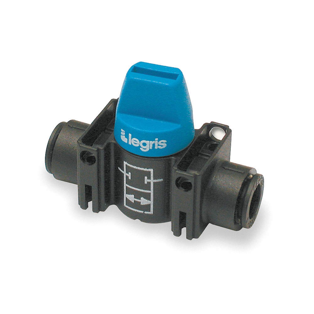 LEGRIS 7910 60 00 Manual 2-Way Ball Valve,Push,Polymer 1PGB2