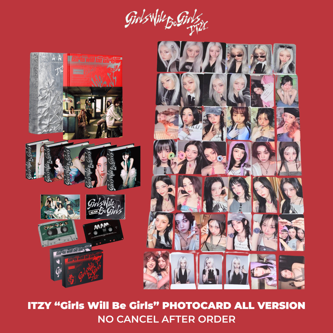ITZY Girls Will Be Girls ALBUM PHOTOBOOK POCA CASSETTE TAPE PHOTOCARD BINDER PAD