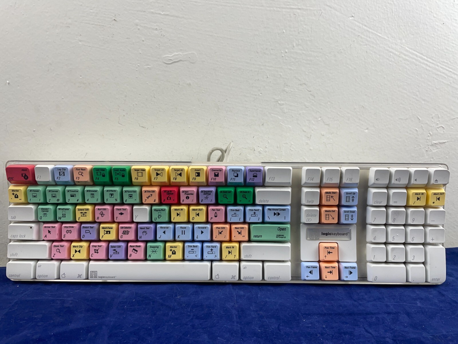 Apple Mac White USB Wired Keyboard Mouse A1048 M5769 w/ LogicKeyboard Keycaps