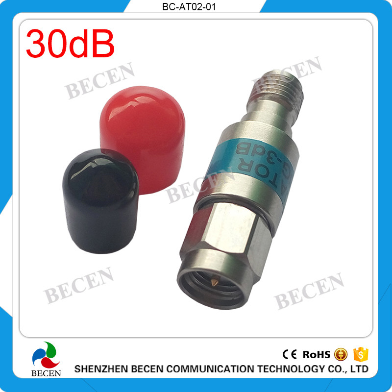 Fixed Attenuator 2W SMA 30dB Attenuator Plug male to Jack female 2Watt DC-6Ghz