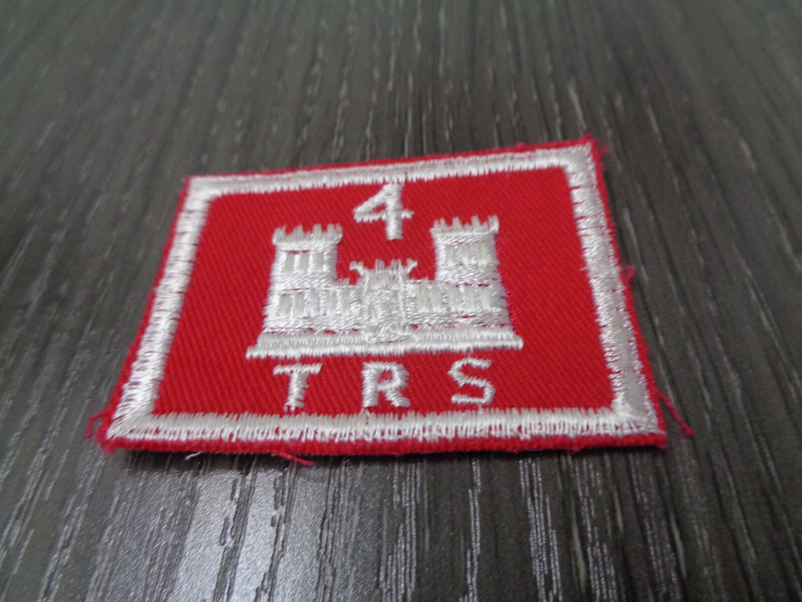 WWII US Army 4th TRS Engineer Battalion Twill Cut Edge Patch   NEW