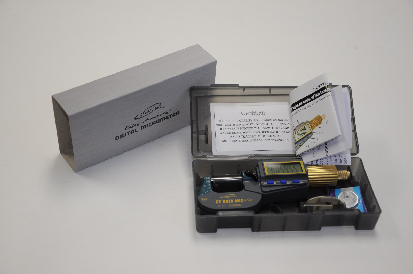 iGAGING IP54 EZ Data Micrometer 5-6"