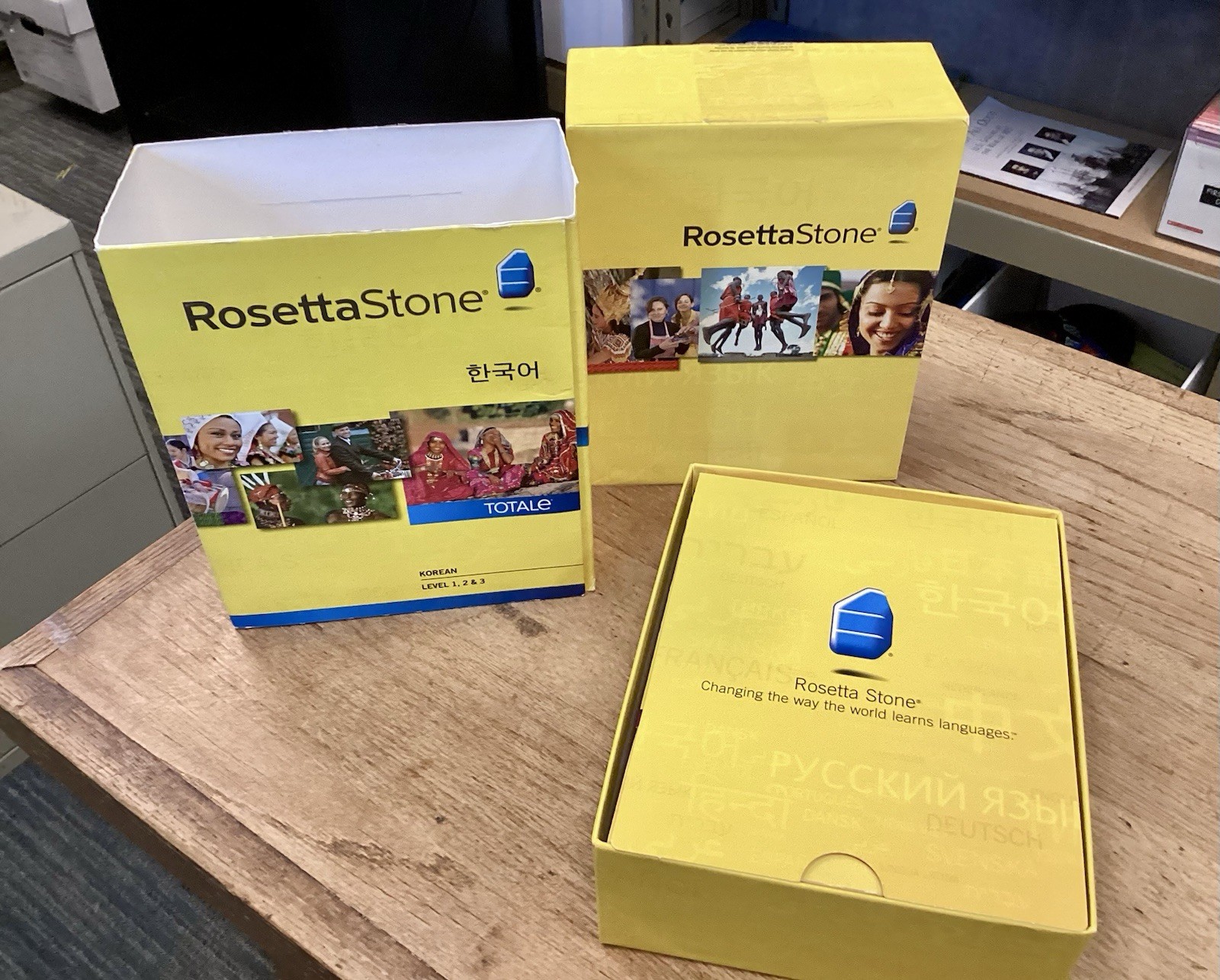 Rosetta Stone Korean level 1, 2 & 3 CDs, new headset