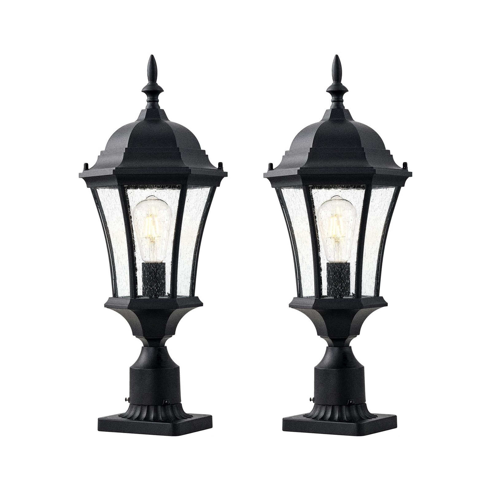 24in Large Outdoor Post Lights Aluminum Exterior Lamp Post Mount Lighting wit...