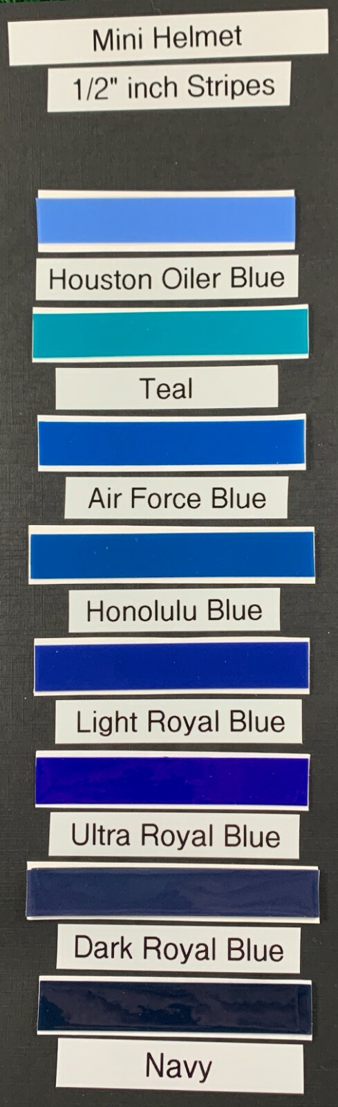 MINI HELMET CENTER STRIPE - 1/2" INCH WIDE