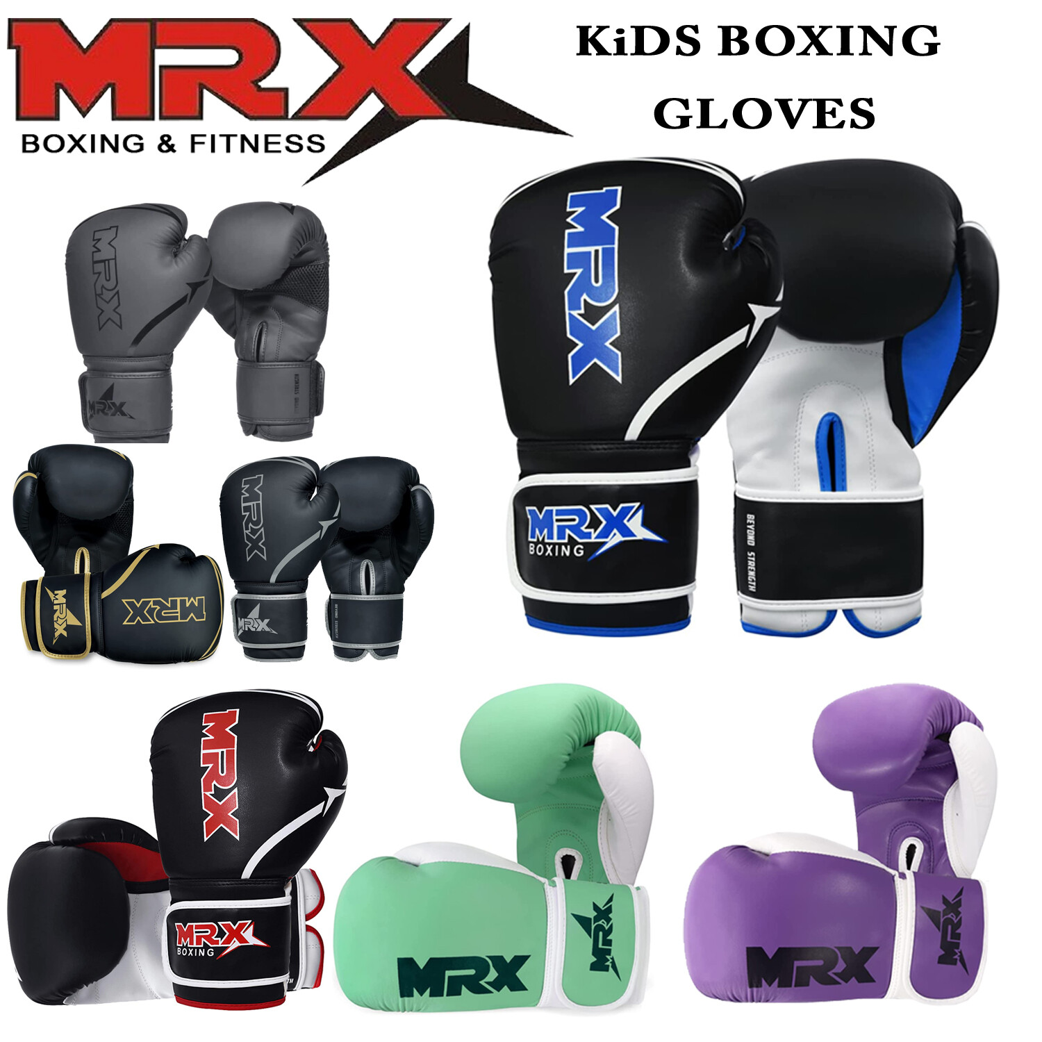 Kids Boxing Gloves Junior Punching Bag Mitts Muay thai Training Sparring 4,6,8oz