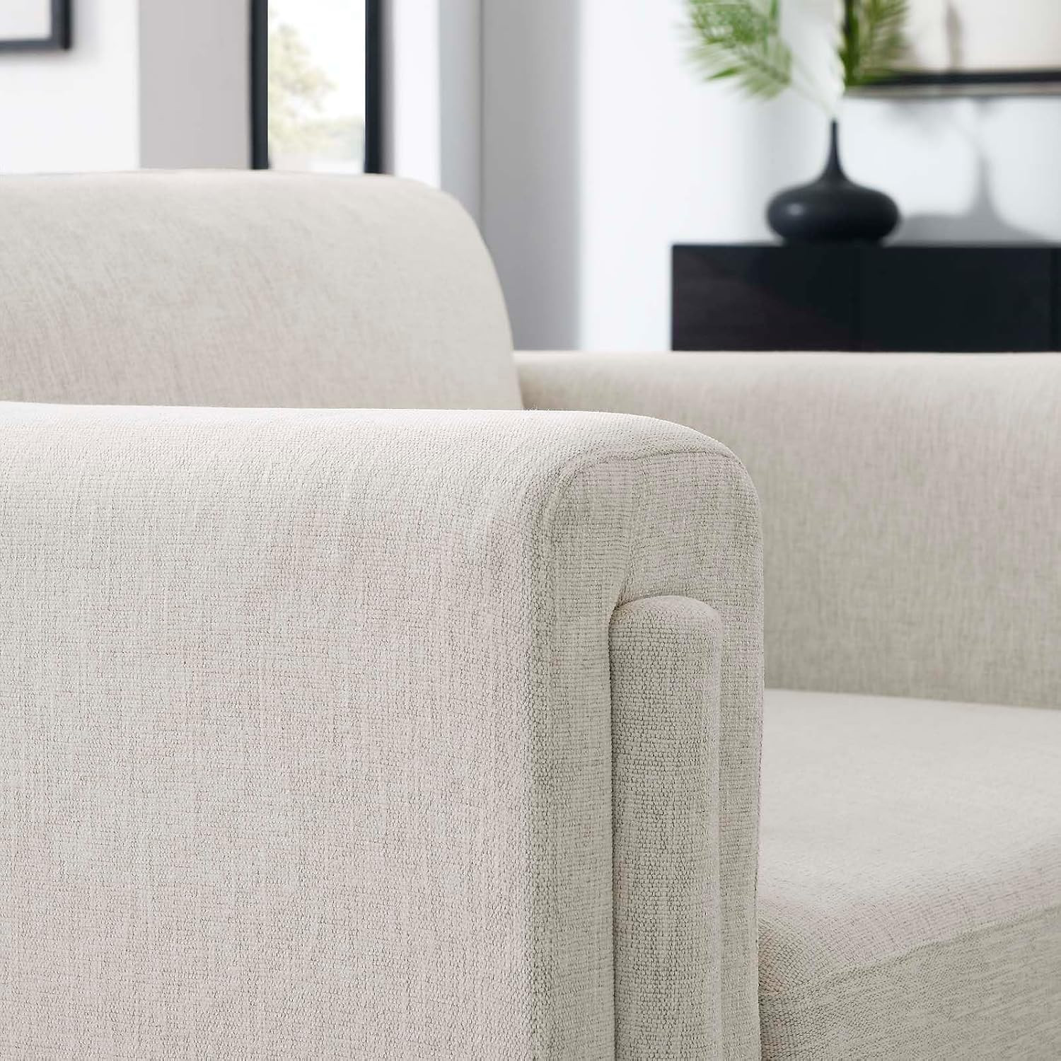 EEI-6373-IVO Visible Fabric Armchair, Ivory