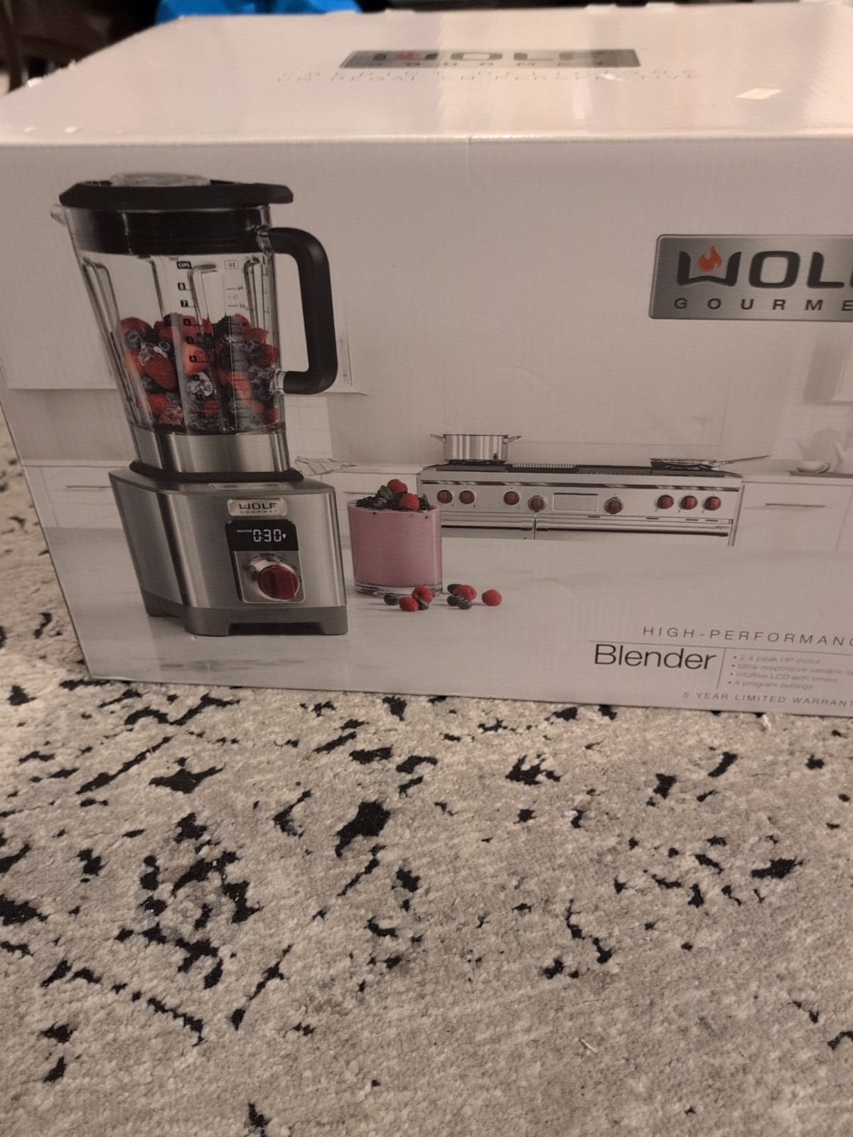 New Wolf Gourmet Blender Shakes and Smoothies, Red Knob, Stainless
