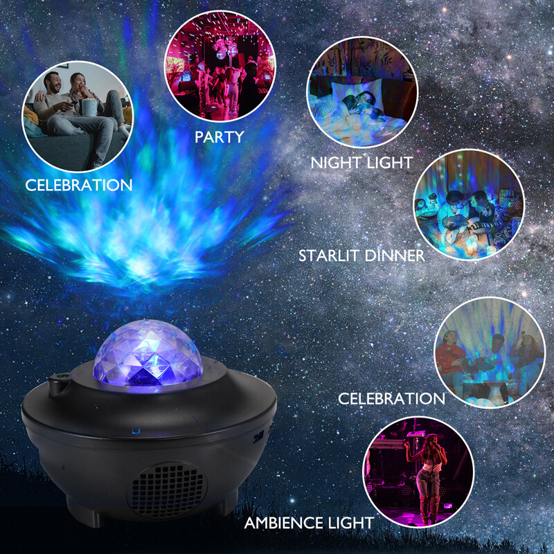 Projector Galaxy Starry Sky Night Light Ocean Star Party Speaker LED Lamp Remote