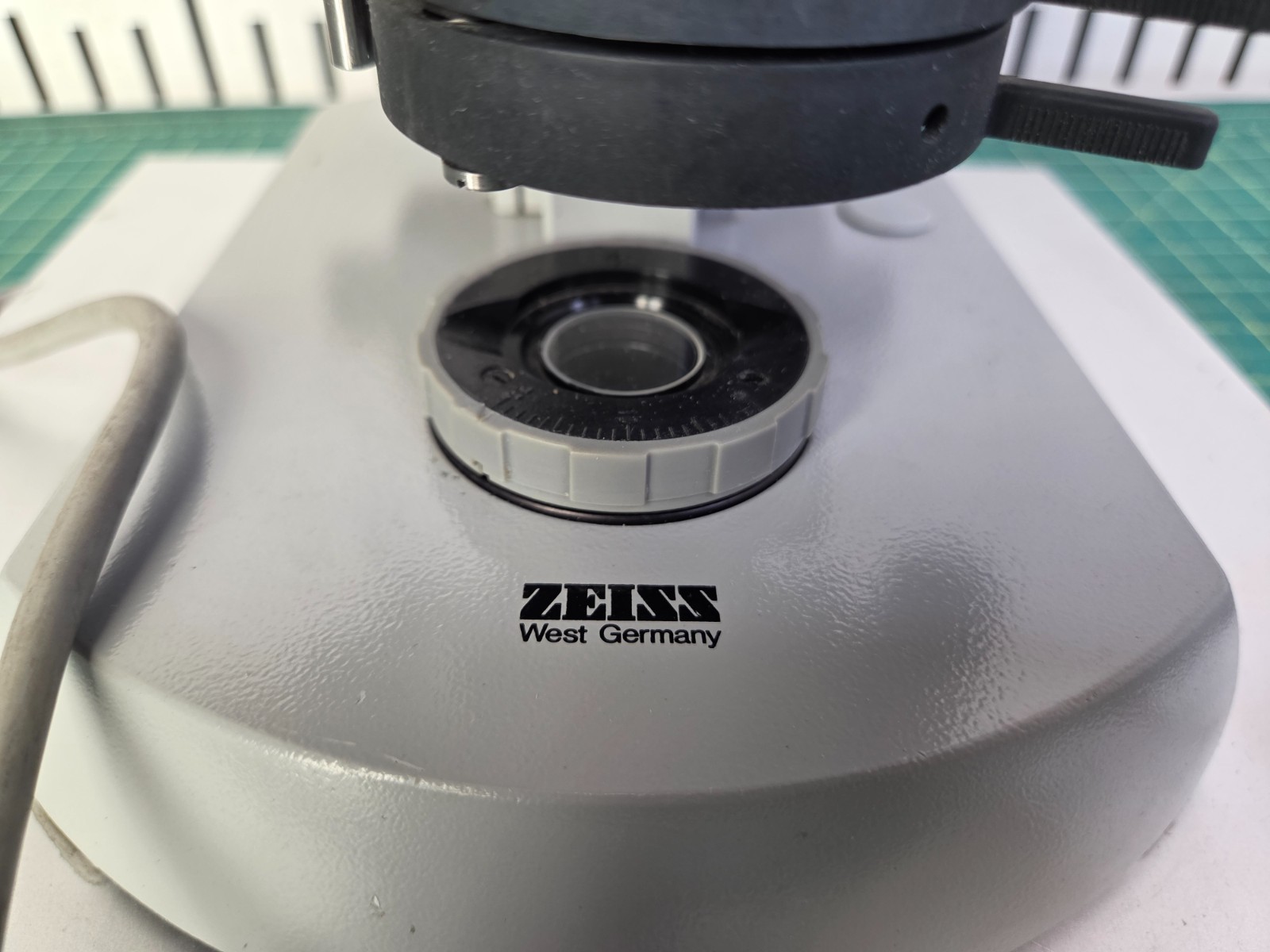 Zeiss Upright Microscope Mounted on a Metal Plate W/2 Objectives