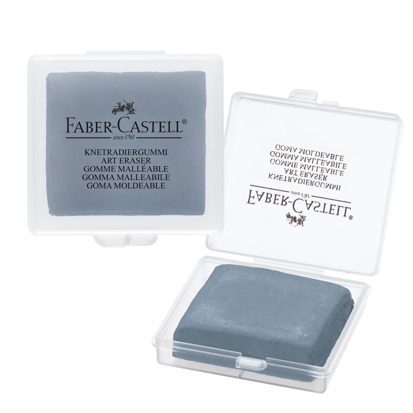 Kneadable Eraser for Artists in Storage Case - Absorbent Grey Art Tool