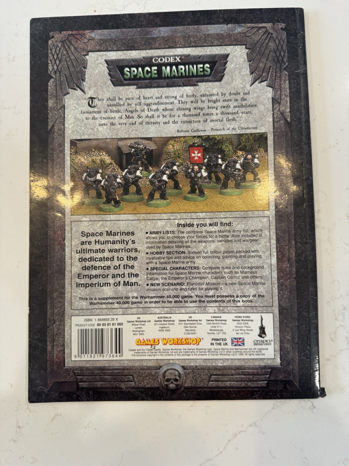 Warhammer 40k CODEX SPACE MARINES 1998