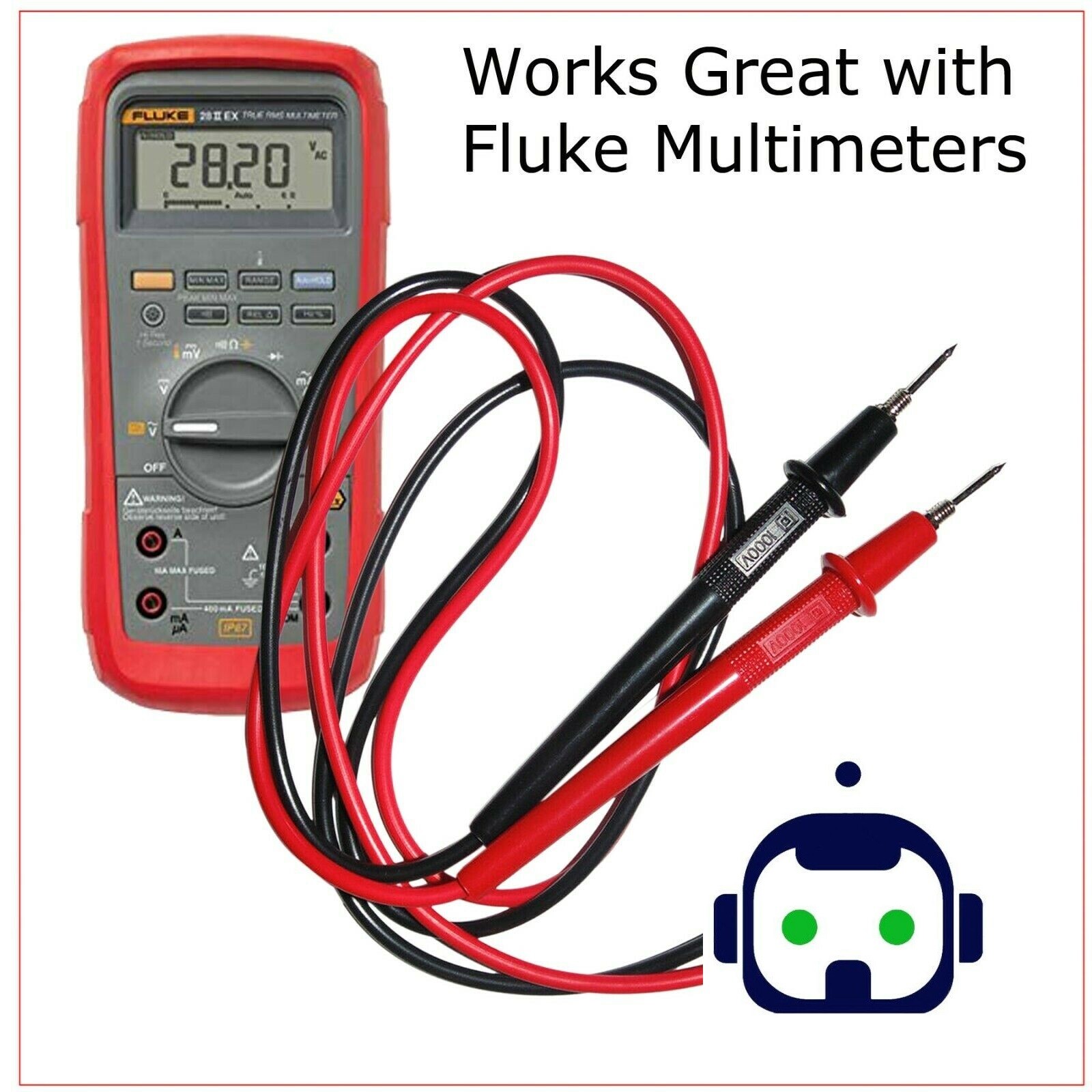 1 Pair Multimeter Voltmeter Test Probe Leads with Banana Plug Connectors 1000V