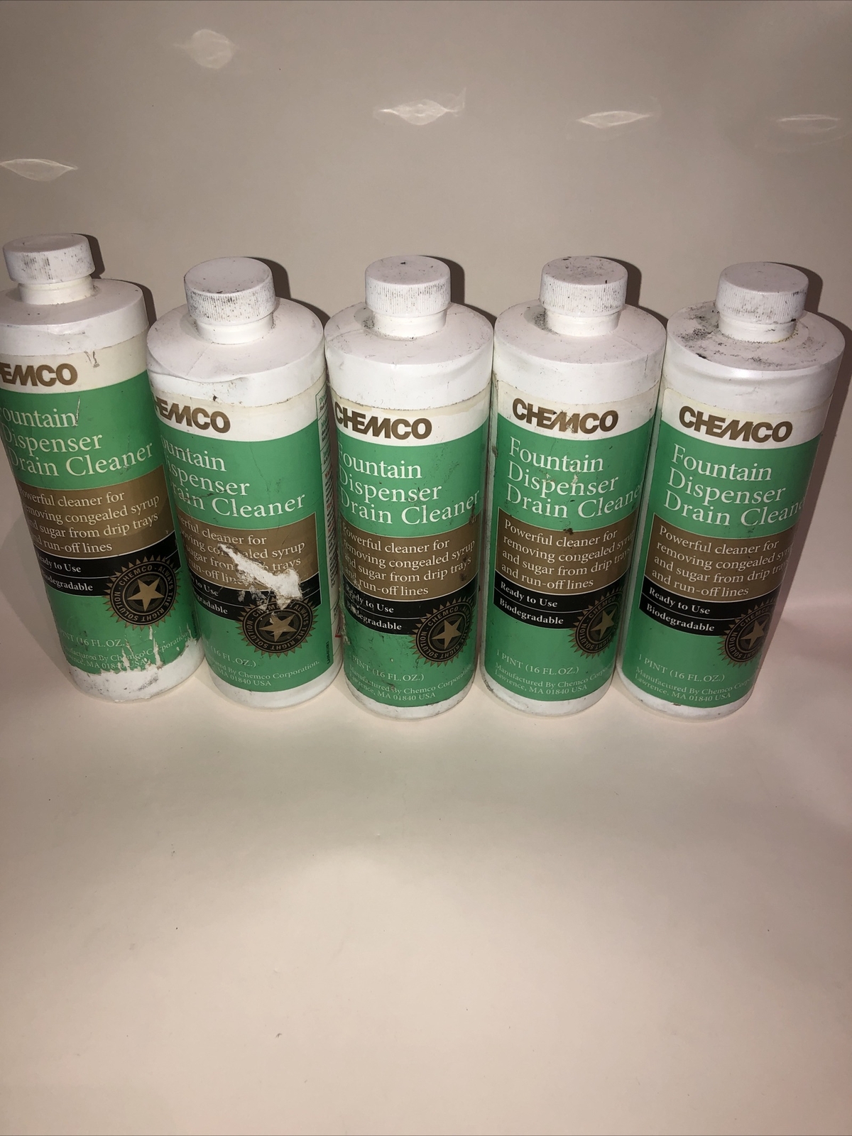 5 Chemco Soda Fountain Machine Drain Cleaner 5 pack (16oz) bottles