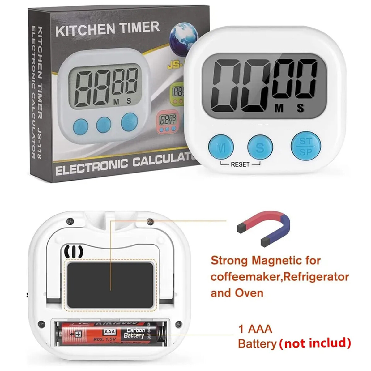 Digital Kitchen Cooking Timer Also Used For Learning Work Exercise Timer